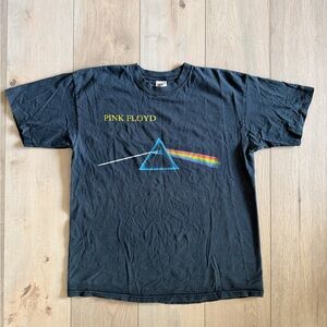 Vintage Pink Floyd Dark Side of the Moon Black Graphic T-Shirt Size Large